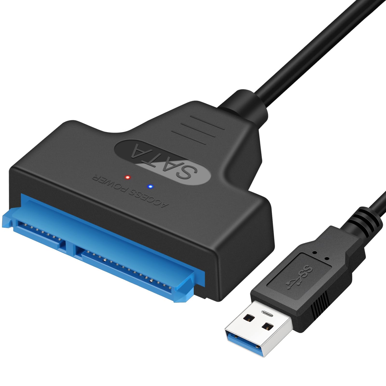 Photo 1 of EYOOLD SATA to USB 3.0 Adapter Cable for 2.5 inch Hard Drive HDD/SSD Data Transfer, External Hard Drive Converter Support UASP (Black)