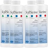 BioGuard SoftSwim Filter Cleaner, 32 oz, 4 Pack | Removes Dirt and Oil, Improves Pool Circulation and Water Clarity, Effective Pool Filtration System
