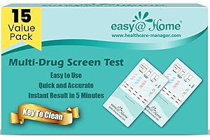 Easy@Home 5 Panel Instant Drug Test Kits - Testing Marijuana (THC), COC, OPI 2000, AMP, MET/mAMP- Urine Dip Drug Testing -#EDOAP-254-15 Pack FSA or HSA Eligible