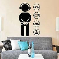 Gamer Wall Decal Vinyl Sticker Decals Joystick Game Controllers Gaming Video Game Boy Room Decor Bedroom Men Gift Nursery Dorm Gamer Gifts Decor ZX127