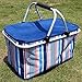 iwill CREATE PRO Blue Insulated Picnic Basket - Collapsible Ultra-Size Insulated Picnic Basket for Outdoor Picnic or Camping Use