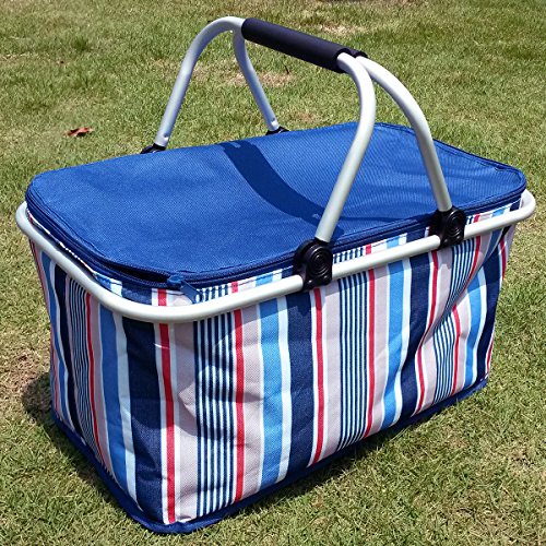 Collapsible Ultrasize Insulated Picnic Basket for Outdoor Picnic or