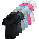 CE' CERDR 5/7 Pack Workout Shirts for Women, Moisture Wicking Quick Dry Active Athletic Women's Gym Performance T Shirts