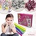 Kidtastic Bracelet Kit Set of 12, Jewelry Making Set Arts and Crafts for Girls, No Mess, No Glue, No Tools, Friendship Bracelets Maker with Letters, Flowers, Charms