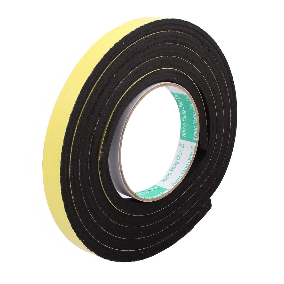 Sourcingmap Sealing Foam Tape 15mm Wide 8mm Thick 2m/6.56ft Long, Self Adhesive Weather Strip for Window Door Insulation, Yellow Black