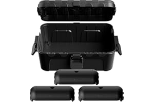 Flemoon 4-Piece Outdoor Waterproof Electrical Box Set – 12.5" x 8.5" x 5" Large Electrical Box & 3 pcs 7.1" x 2.3" x 2.3" Extension Cord Covers for Power Strips, Outlets, Holiday Lights, Black