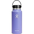 Hydro Flask Wide Mouth vacuum insulated stainless steel water bottle with leakproof closeable lid for cold water drinks, sports, travel, car and school