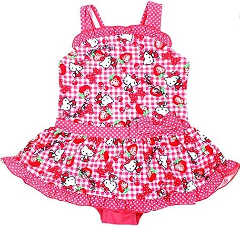 Amazon ハローキティ ワンピース水着 Uvカット いちご 100cm サンリオ 子供キッズサマー衣料シリーズ おもちゃ おもちゃ