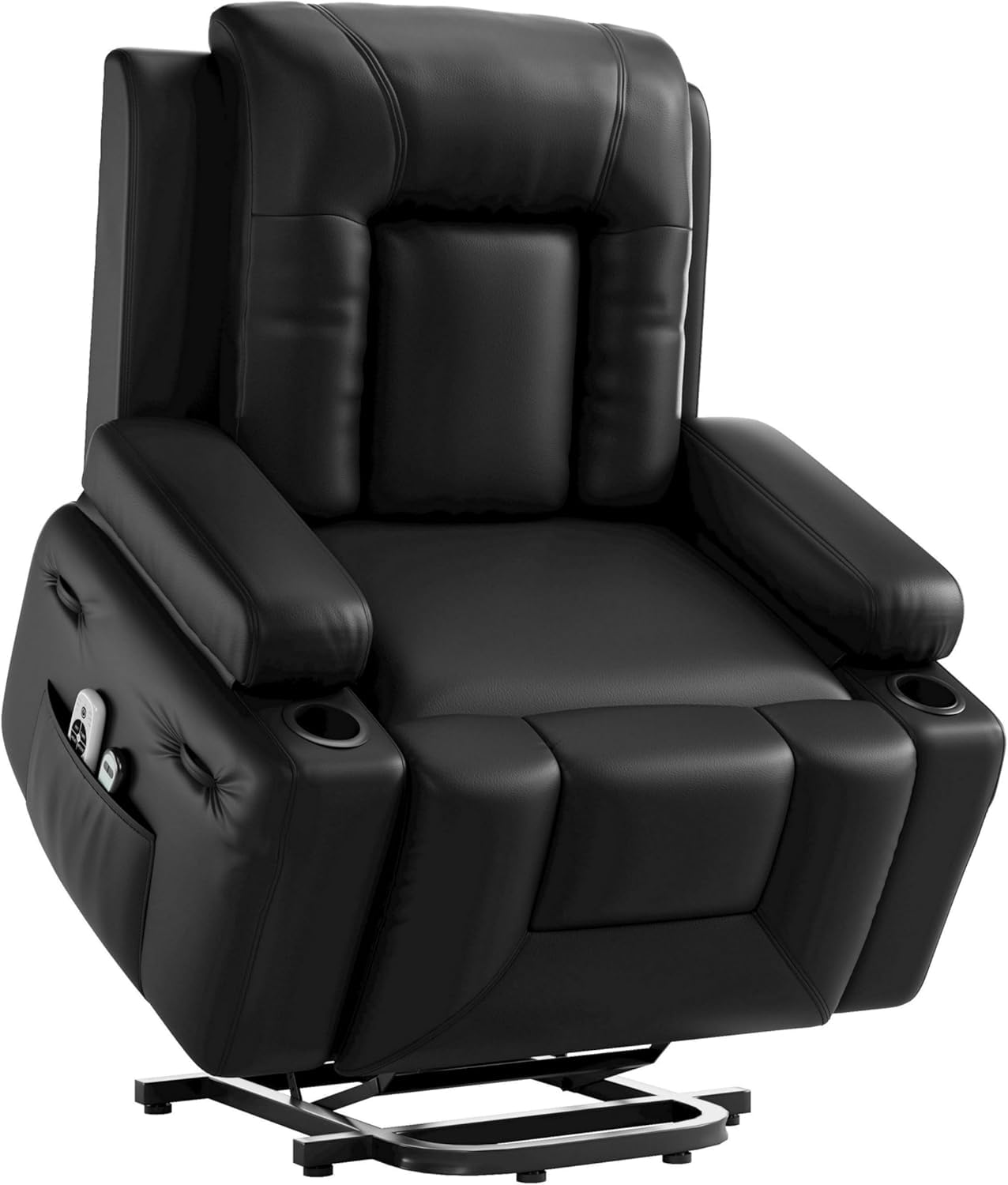 Photo 1 of ***MISSING PARTS***MilleLoom Oversized Wide Power Lift Recliner Chair for Elderly,Lift Chair with Massage and Heat for Living Room,135°Adjustable PU Leather Electric Recliner Chairs,Stand Assist for Living Room,Black