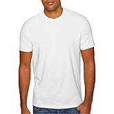 Next Level Men's Premium 1X1 Sueded Baby Rib Collar T-Shirt, White, Small