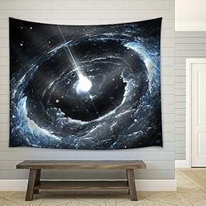 Highly Magnetized Rotating Neutron Star - Fabric Wall Tapestry Home Decor - 51x60 inches