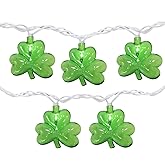 Shamrock String Lights, 8.5Ft St Patrick's Day Decorations String Lights with 10 Clover Lights, Connectable Shamrock Indoor Fairy Lights for St Patrick's Day Party Irish Holiday Garden Decor, White