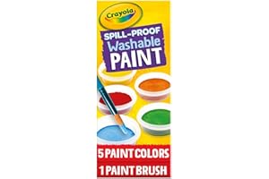 Crayola Spill Proof Paint Set (5ct), Washable Paint for Kids, Craft Supplies for Classrooms, School Supplies
