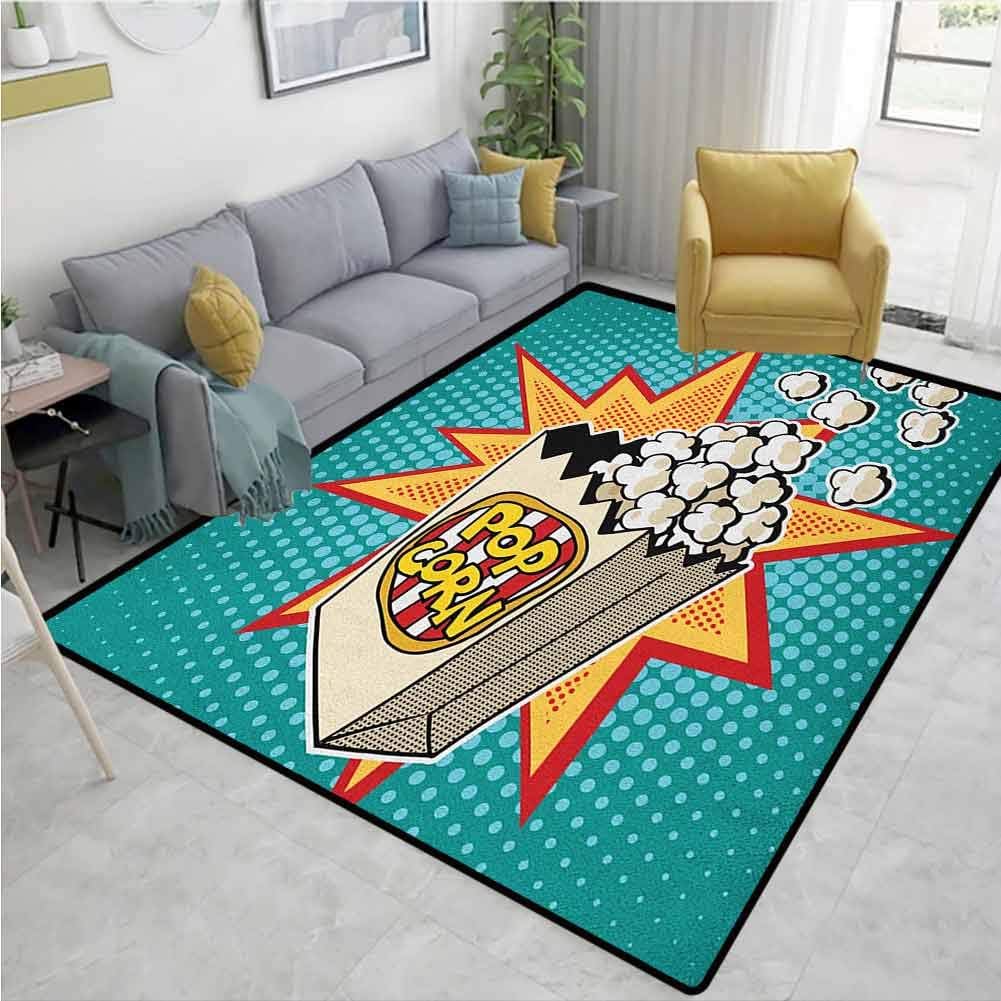 Movie Theater ikat Area Rug Entryway, Halftone Background