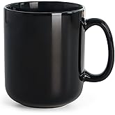 harebe 20 OZ Large Coffee Mug, Smooth Ceramic Tea Cup for Office and Home, Big Capacity with Handle, Black