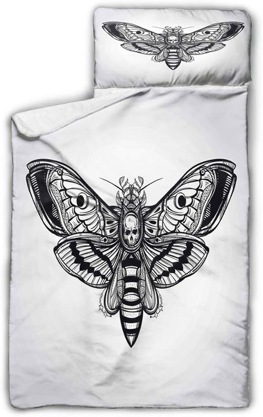 Amazon Com Skull Kids Nap Mat Dead Moth With Skull Face In Gothic