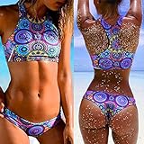 Banggood Women Sexy Bathing Suit Bandeau Push Up Bikini Printed Swimsuit (XL)