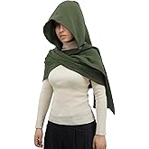 Women Men Fashion Shawl Scarf Cape | Multifunctional Hooded Cowl | Medieval Linen Cotton Cowl Hood |Vintage Goth Costume