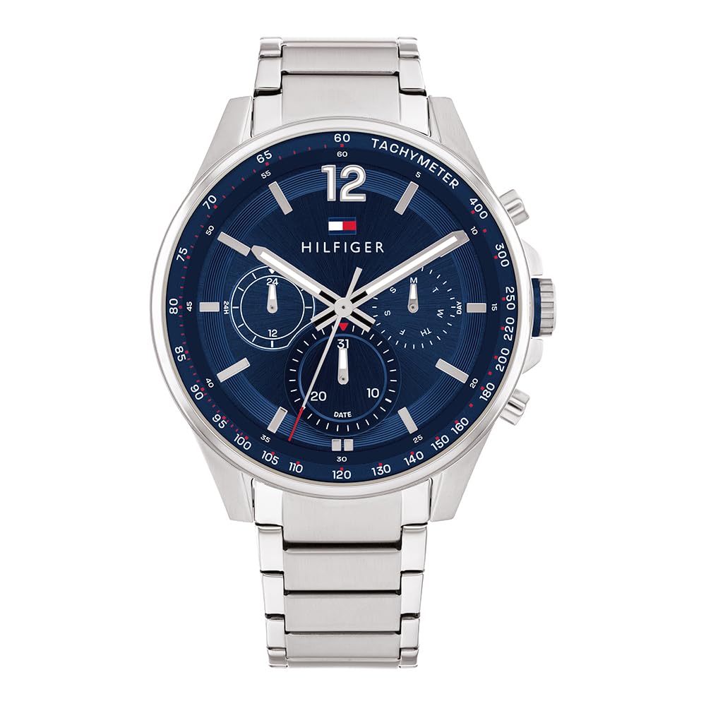 Tommy Hilfiger Analogue Multifunction Quartz Watch for Men with Silver Stainless Steel Bracelet - 1791973