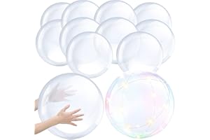Hungdao 12 Pieces Inflatable Clear Beach Ball Bulk 16 Inch 24 Inch Transparent Bubbling Cauldron Ornament Ball for Ocean Under The Sea Hawaii Halloween Party DIY Favors Decorations
