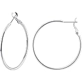 Gacimy Gold Hoop Earrings for Women 14K Gold Plated, 925 Sterling Silver Post Hypoallergenic Earrings Hoops for Women