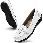 Maichal Loafers for Women Slip On Comfort Leather Tassel Dress Shoes