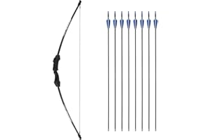 SINOART Topbows 45 Inch Archery Bow and Arrow with 8 Arrows Set Start Recurve Bow Outdoor Sports Game Hunting Toy Gift Bow Kit Set 18 Lb for Teens