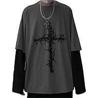 Men Women Gothic Long Sleeve Top Graphic Tee – Emo Y2K Grunge