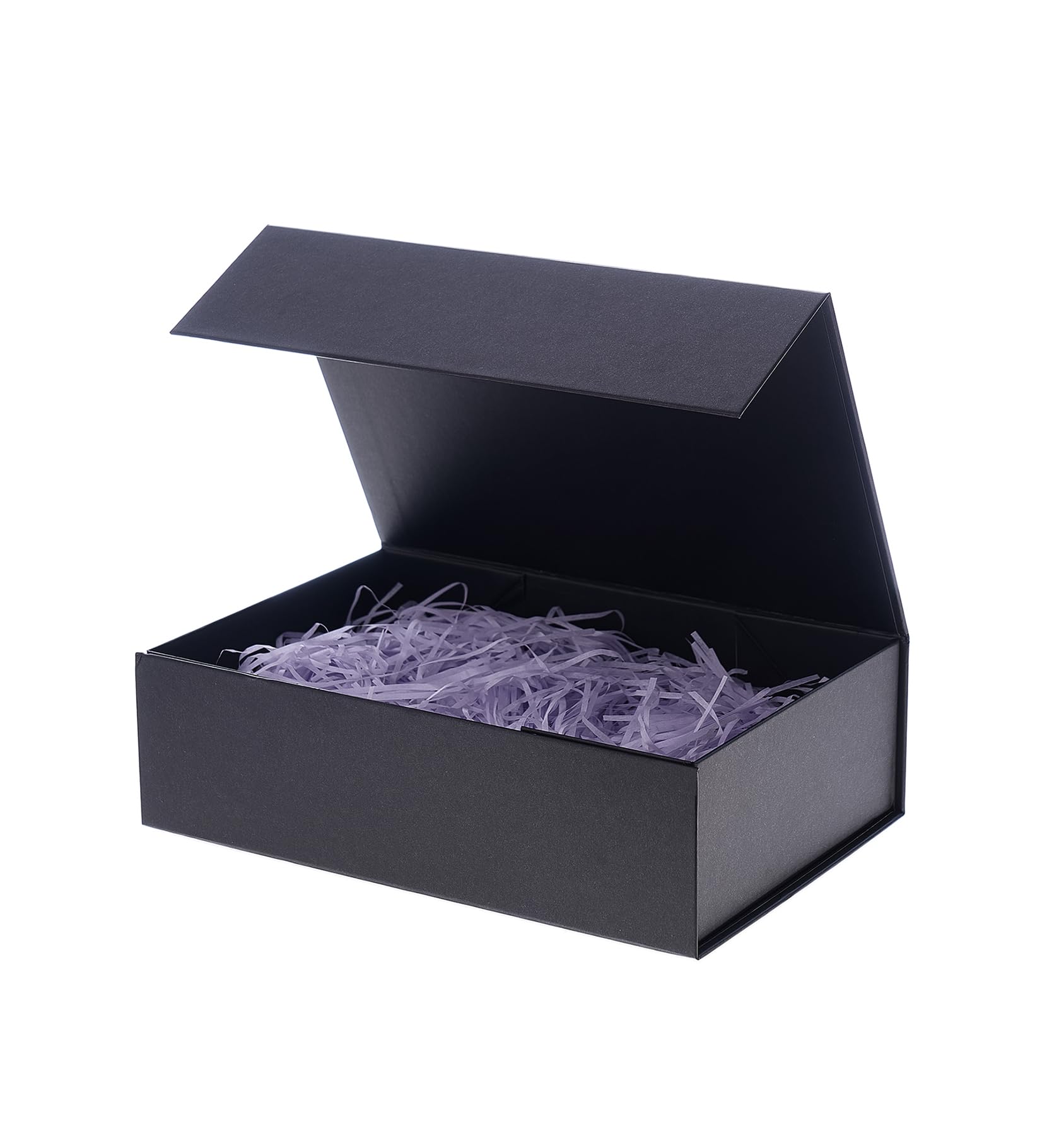 Gift Box 7.8x7x3.1 Inches,White Gift Box with Lid,Collapsible Bridesmaid Groomsmen Proposal Box with Magnetic,Gift Boxes for Presents,Wedding Christmas Birthdays Gift (11x3.55x7.88 inch, black)