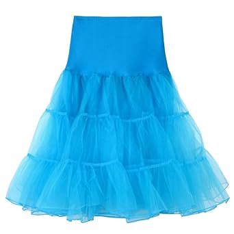 POPLY Damen 1950 Petticoat Reifrock Unterrock Petticoat Underskirt Reisen Stil Tutu Crinoline für Rockabilly Kleid Karneval K