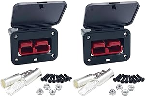 JooFn 175A Plug Mounting Panel with Cover for Anderson SB175 Connectors Flush Mount Recessed Plate (Red-2pcs)