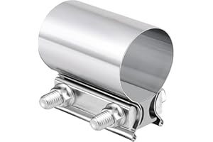 Butt Joint Exhaust Clamp, Stainless Steel Muffler Pipe Clamp Band Sleeve Coupler, Universal Lap Joint Exhaust Clamp for Pipes