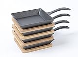 HAWOK Cast Iron Mini Square Skillet Set of