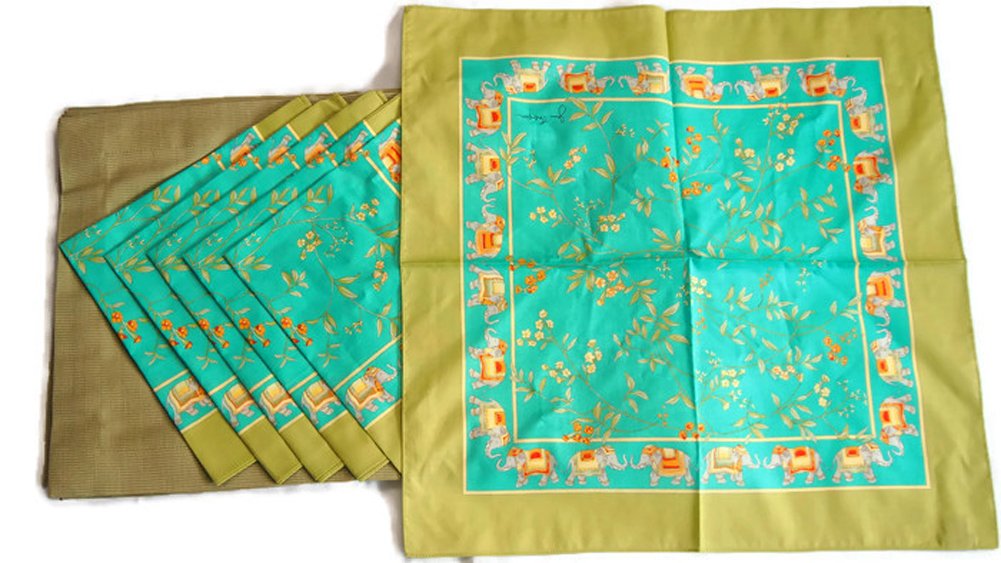 Jim Thompson Thai Handmade Set of 6 Cotton Dining Table Placemats