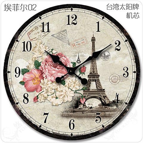 Buggy Round Decorative Wall Clock-Shabby Chic Floral Patchwork Clock - Vintage Wall Clocks for Living Room, Bedroom and Kitchen - Multi-Coloured Cute Retro Style Clock Wall ,18 inches 45.7CM