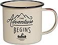 Gentlemen's Hardware Adventure Enamel Camping Coffee Mug, Cream (12 oz)