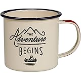 Gentlemen's Hardware Adventure Enamel Camping Coffee Mug, Cream (12 oz)