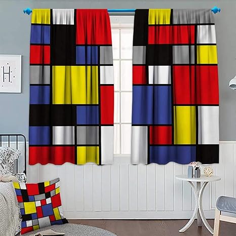 Amazon Com Anhounine Art Blackout Curtain Mondrianesque Pop