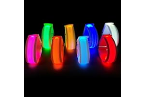 SZJMAO 8 Pack LED Bracelets Light Up Wristbands,Glow Flashing Wristbands Glow in The Dark Party Supplies for Party, Festivals, Sports, Camping,Night Events (Multicolor)