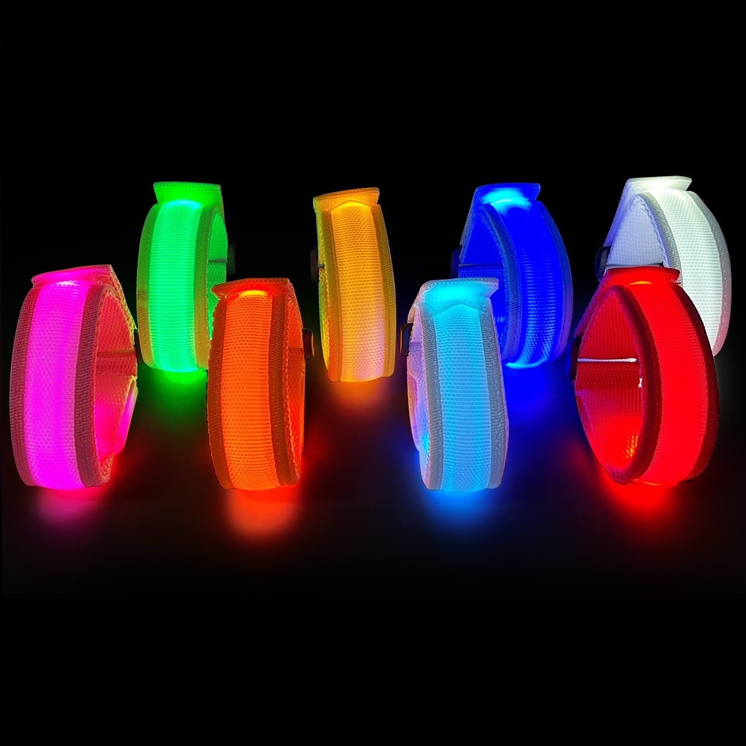 SZJMAO 8 Pack LED Bracelets Light Up Wristbands,Glow Flashing Wristbands Glow in The Dark Party Supplies for Party, Festivals, Sports, Camping,Night Events (Multicolor)