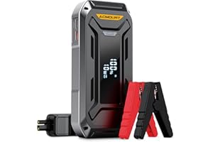 Acmount Car Jump Starter, 5000A Peak Jump Starter Battery Pack(All Gas & 10.0L Diesel Engine), 12V Portable Battery Charger Jump Starter with 3” LCD Display, USB Quick Charge and LED Light