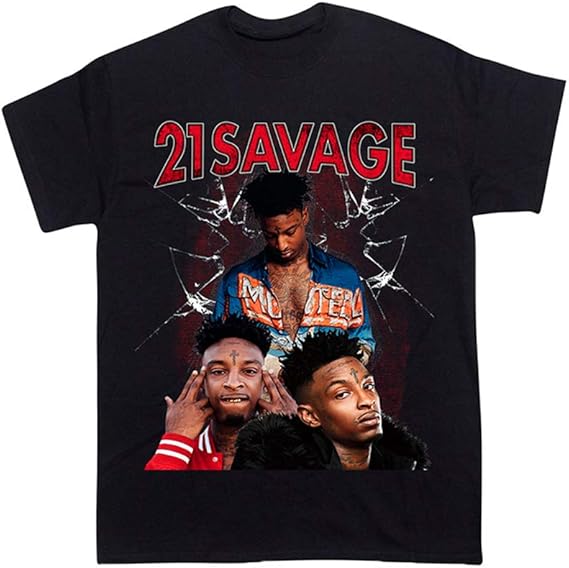 Amazon 21savage ロック アメリカ 流行 欧米風 音楽 Tシャツ メンズ レディース 夏服 トップス 半袖 無地 通気性 ファッション ゆったり Tシャツ カットソー 通販