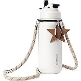 ChugJug Insulated Water Bottle 32 oz with Strap, Leak-Proof Stainless Steel Water Bottle with Flip Straw & Spout Lid, BPA-Free, Reusable Cute Metal Water Bottles for Women & Girls, Keeps Drinks Cold