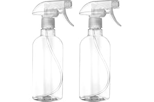 DIYSELF 2 Pack Spray Bottles for Cleaning 16.9 oz/500 ml Water Empty Spray Bottle Heavy Duty Plastic Clear Squirt Mist Spray Bottle for Hair Plants Pets Alcohol Lab Sprayer Bottles