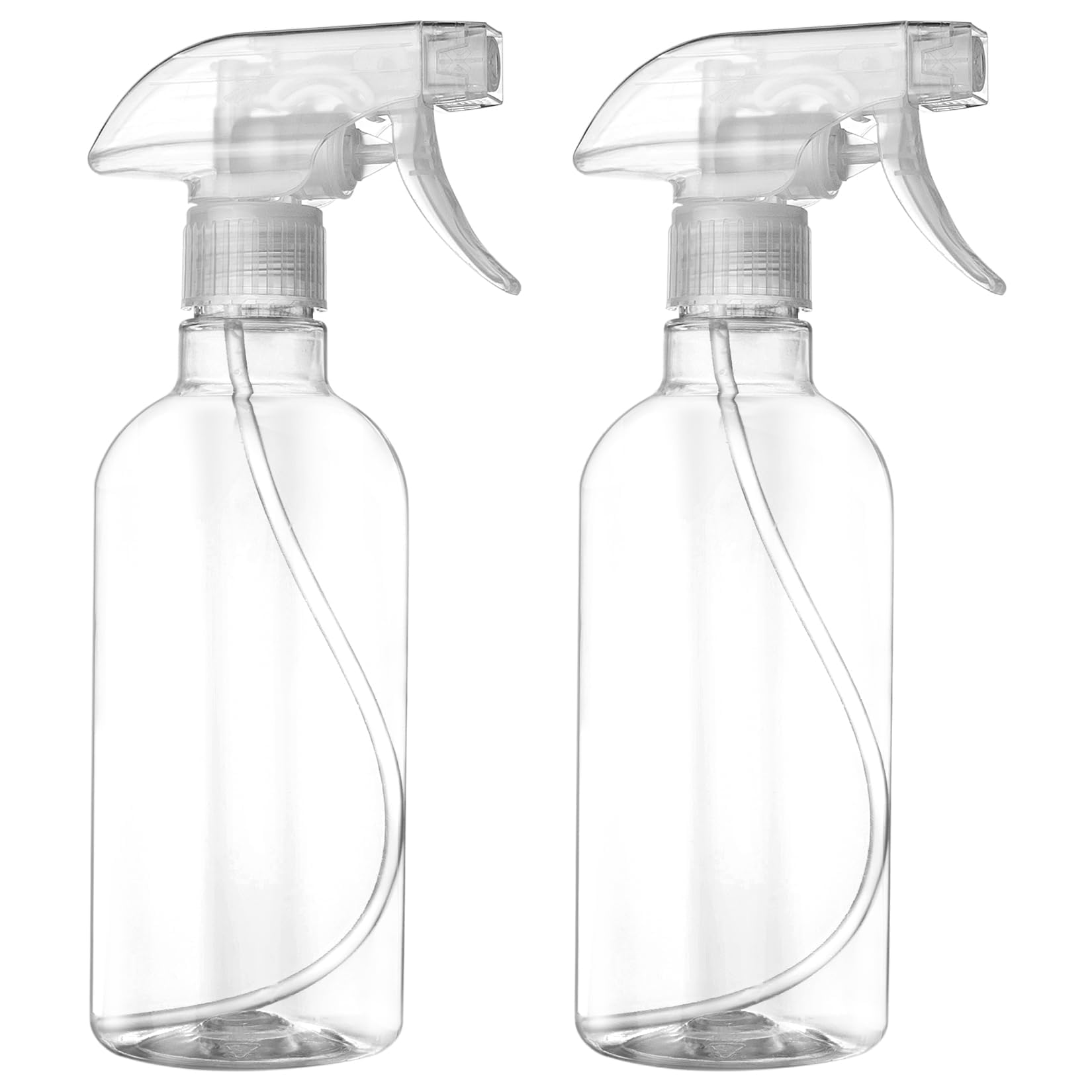 Photo 1 of DIYSELF 2 Pack Spray Bottles for Cleaning 16 oz/500 ml Water Empty Spray Bottle Heavy Duty Plastic Clear Squirt Mist Spray Bottles for Hair Plants Pet Alcohol Lab Reagent Refillable Sprayer Bottle