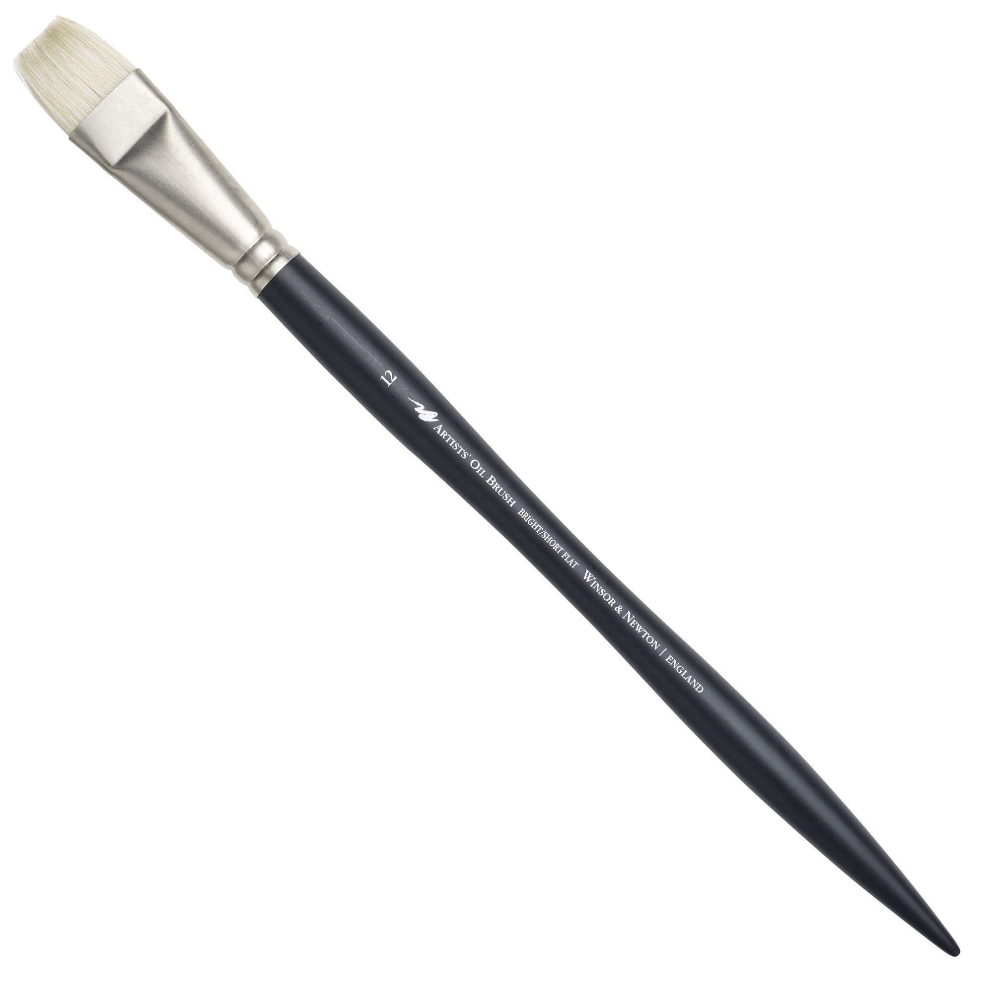 Winsor & Newton Artists' Oil Hog Paint Brush, Long Handle Size 12, Bright