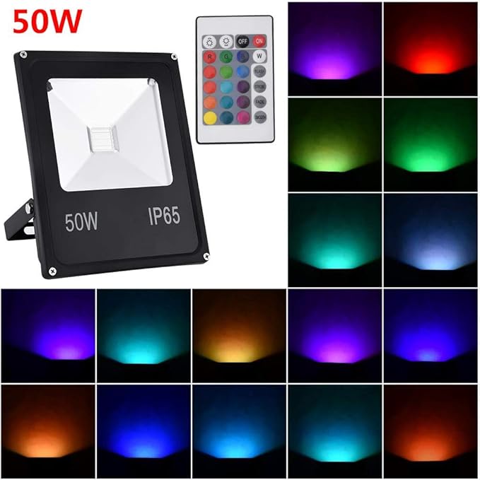 Proyector LED RGB, luz Exterior, IP66 Impermeable, 6 Colores Y 4 ...