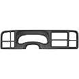 KUAFU Dash Instrument Cluster Bezel 1.5 din radio Compatible with 1999-2002 Chevy Chevrolet Silverado Suburban Tahoe GMC Sierra Dashboard Trim Replacement ABS Plastic Painted Gray