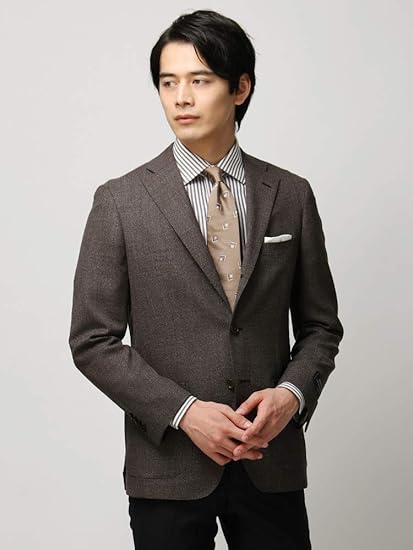 Amazon Co Jp ザ スーツカンパニー 春夏 Blazer S Bank Com ウールホップサックジャケット Fabric By Reda ブラウン 170cm6drop80cm 服 ファッション小物