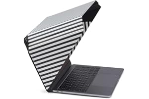 PHILBERT DANISH DESIGN Philbert Design Sun Shade & Privacy Cover/Hood for Laptop 12 inch-14 inch | Materials | Glare Reduction | Foldable/Portable | Heat Resistant | Striped, Striped Black/White